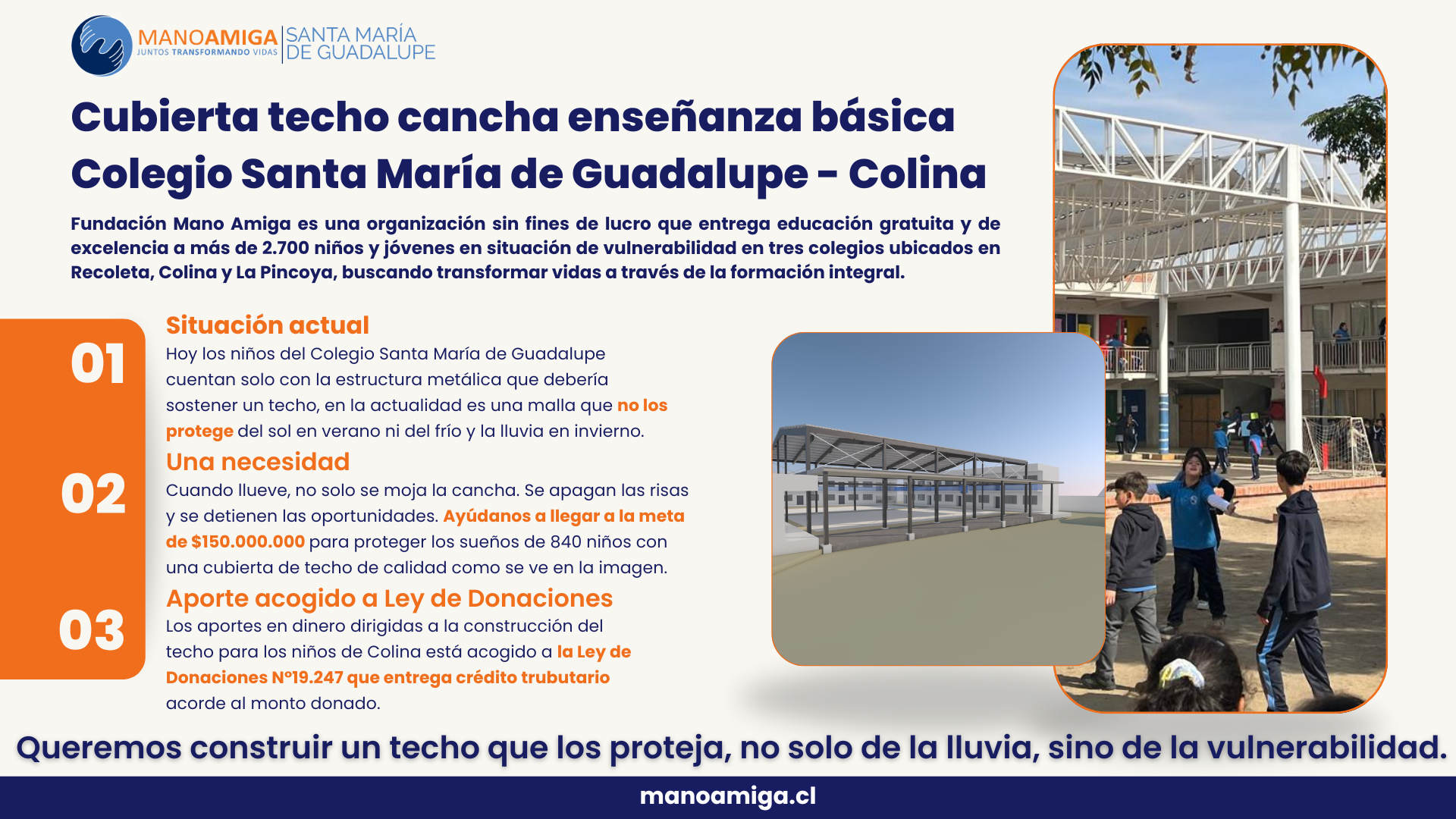 Cubierta techo cancha enseñanza básica Colegio Santa María de Guadalupe - Colina (5)